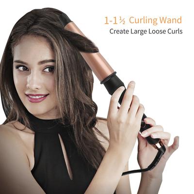 Curling Iron 1.5inch Professional Tourmaline Ceramic Hair Curler Hair Curling Wand with 430°F High Heat and Anti-Scald Insulated