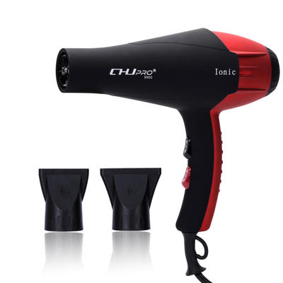 CHJPRO 2100W Professional Salon Ionic Hair Blow Dryer with Ceramic Tourmaline&Infrared (Black&Red)